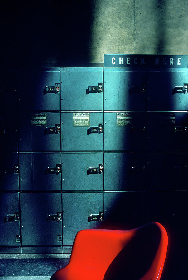 Lockers And Red Chair Photograph