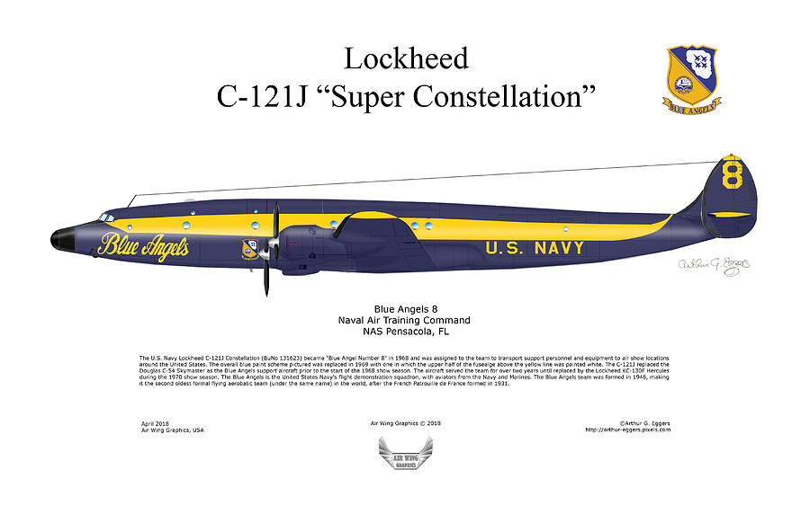 Lockheed C-121J Super Constellation Digital Art by Arthur Eggers