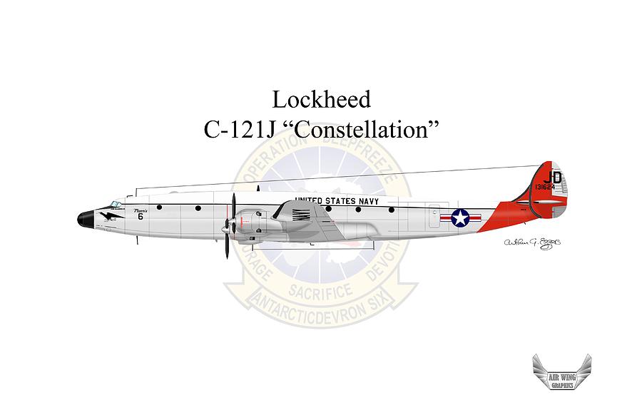 Lockheed C-121J Constellation Digital Art by Arthur Eggers