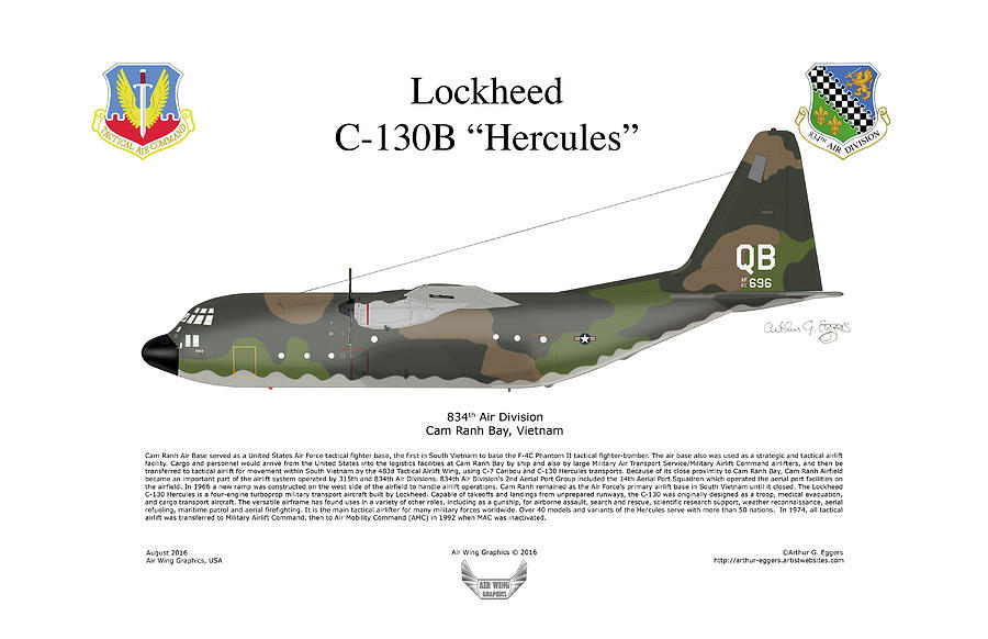 Lockheed C-130B Hercules Digital Art by Arthur Eggers