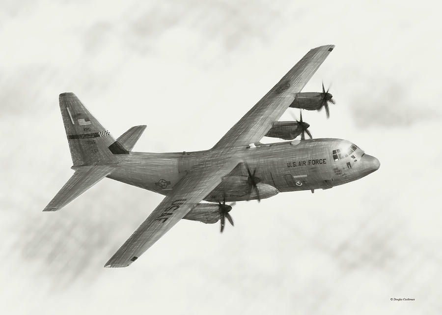 Lockheed C-130J Hercules Digital Art by Douglas Castleman