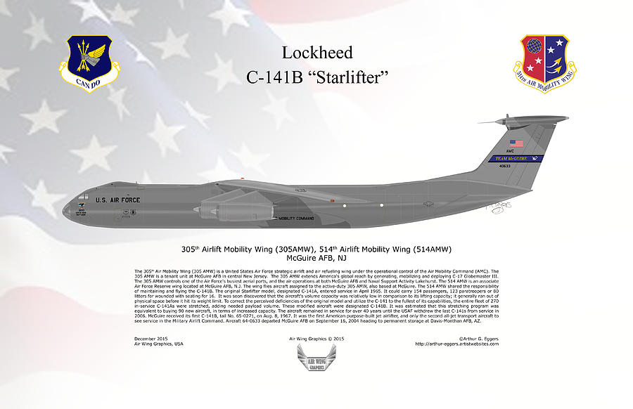 Lockheed C-141B Starlifter 514AMW Digital Art by Arthur Eggers