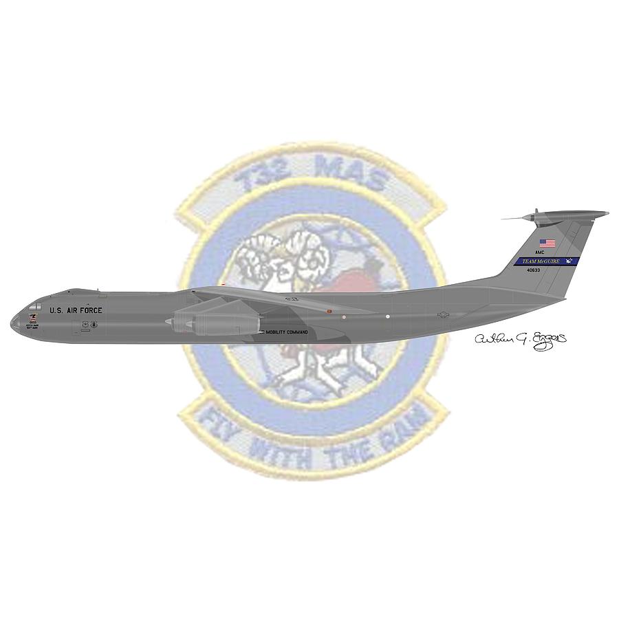 Lockheed C-141B TSHIRT Digital Art by Arthur Eggers