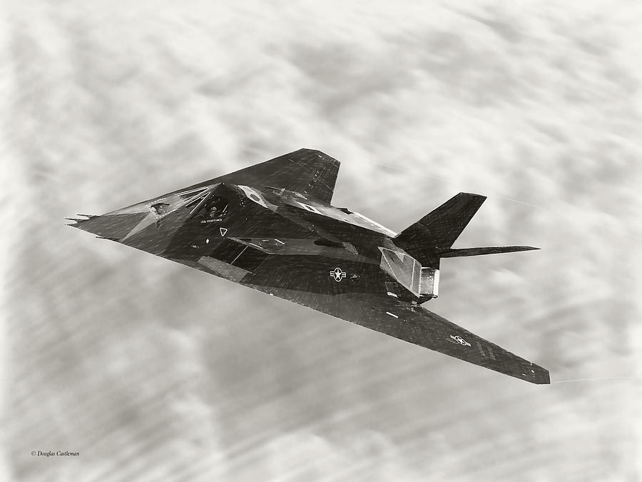 Lockheed F-117A Nighthawk Drawing Digital Art by Douglas Castleman
