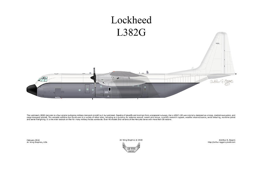 Lockheed L382G Digital Art by Arthur Eggers