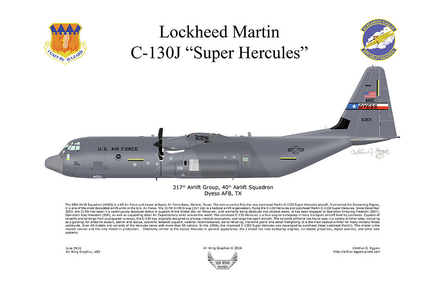 Lockheed Martin C-130J-30 Super Hercules Digital Art by Arthur Eggers