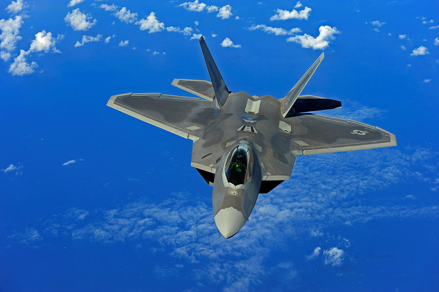 Lockheed Martin F-22 Raptor Above The Sea Photograph By L Brown - Fine 