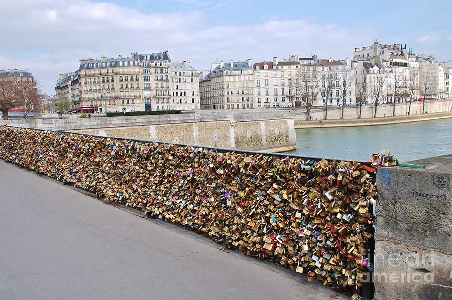 Locking Love in Paris Photograph by David Fowler