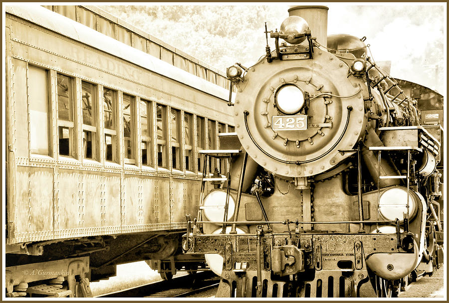 Locomotive and Passenger Car of Yesteryear Photograph by A Macarthur Gurmankin
