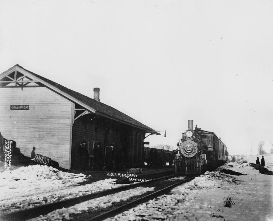 Locomotive in Granton Wisconsin - 1912 Photograph by Chicago and North Western Historical Society