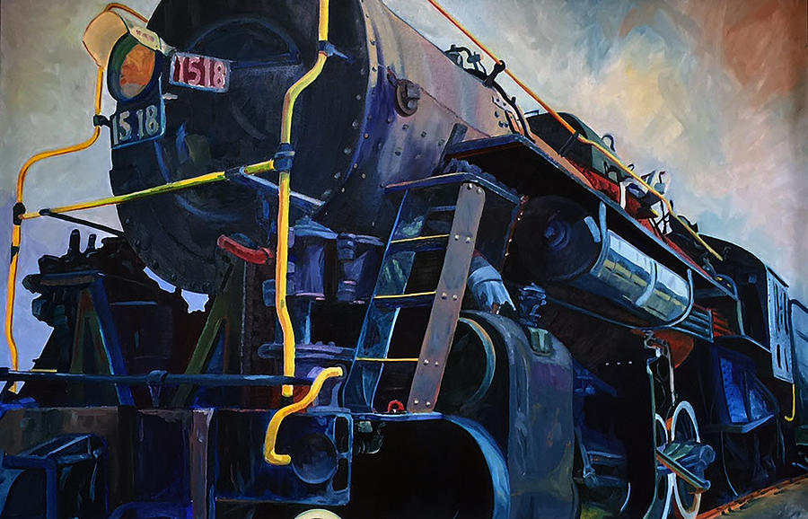 Locomotive Oil Study Painting by Steven Ward
