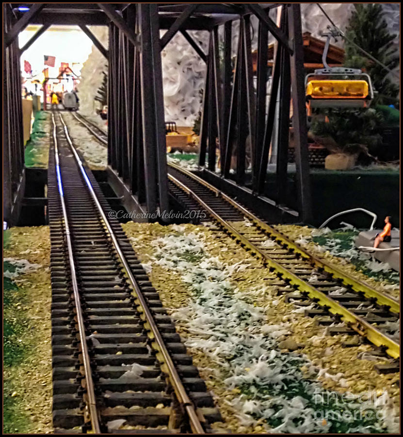Flag Photograph - Locomotive Tracks by Catherine Melvin