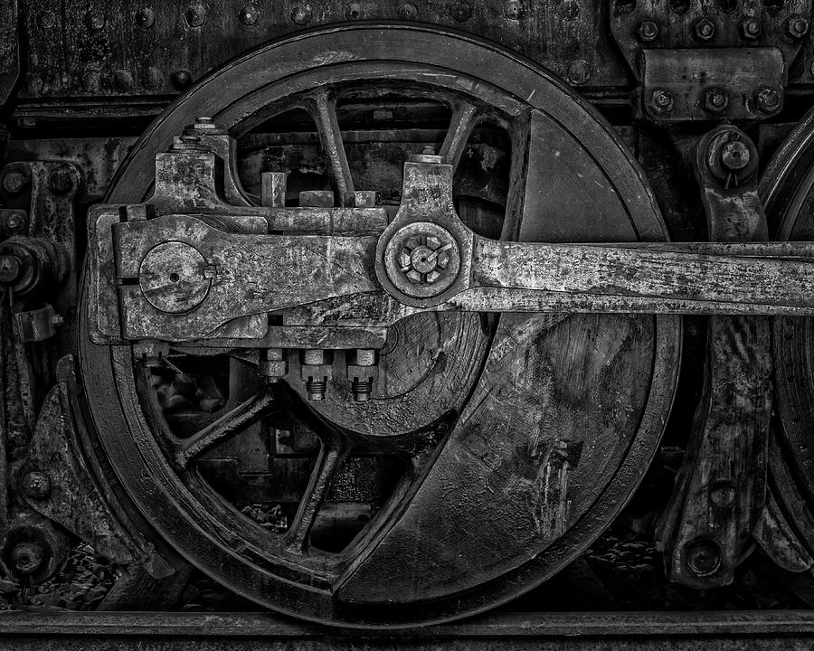 Vintage Photograph - Locomotive Wheel by Thomas Hall