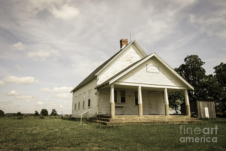 Landmark Photograph - Locust Prairie One Room School Aged by Jennifer White