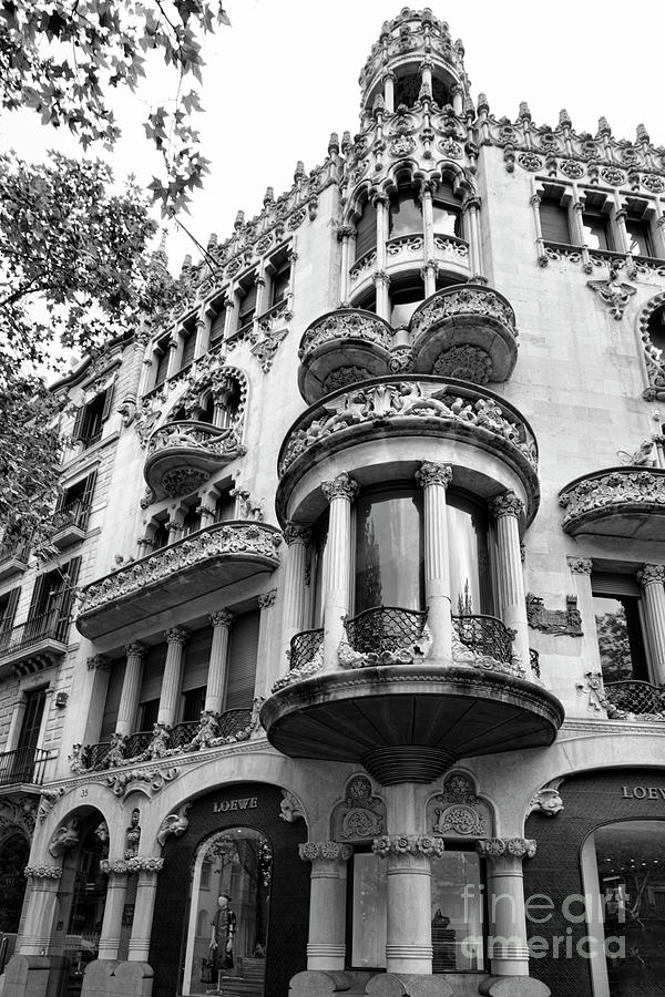 Loewe Retail Architectural Black White Barcelona Spain  Photograph by Chuck Kuhn