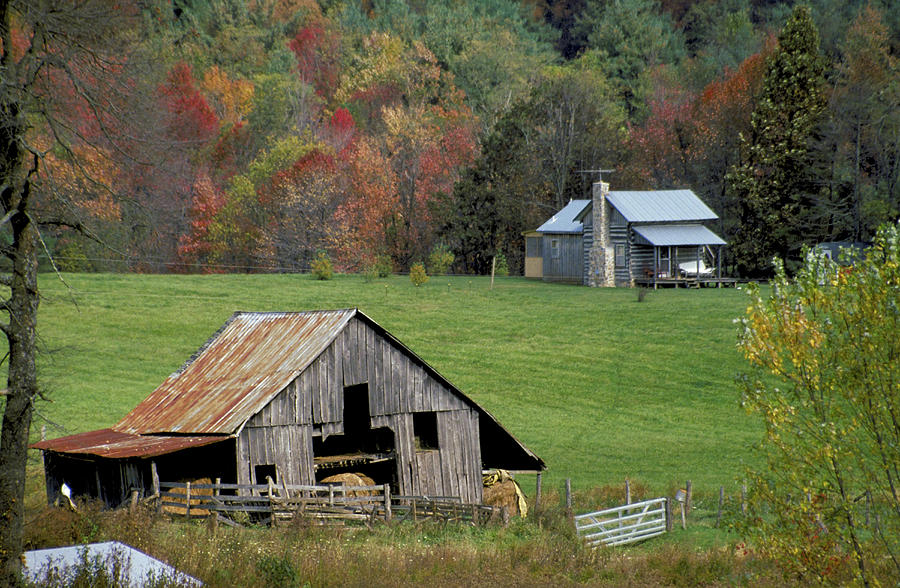 Log Cabin On Skyline Drive Photograph By Carl Purcell