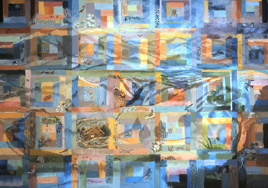 Abstract Painting - Log Cabin Quilt by Dawn Senior-Trask