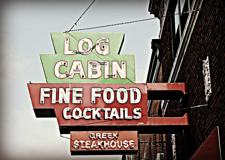 Log Cabin Sign Photograph by Mary Pille