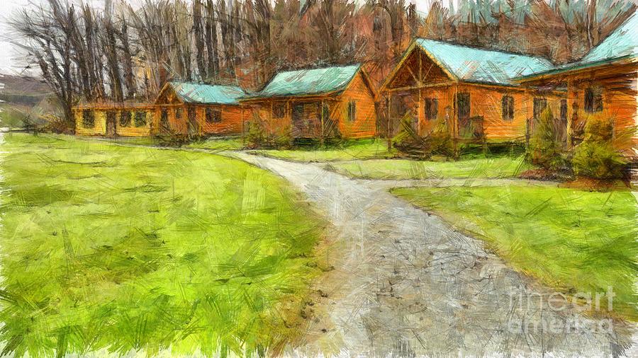 Log Cabins Pencil Photograph by Edward Fielding