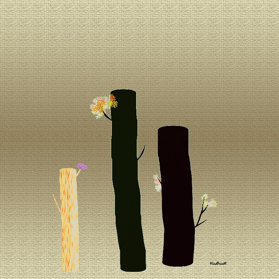 Log Flowers Digital Art by Asok Mukhopadhyay