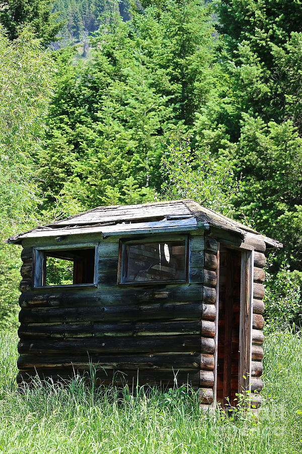 Log Outhouse Photograph by Susan Herber