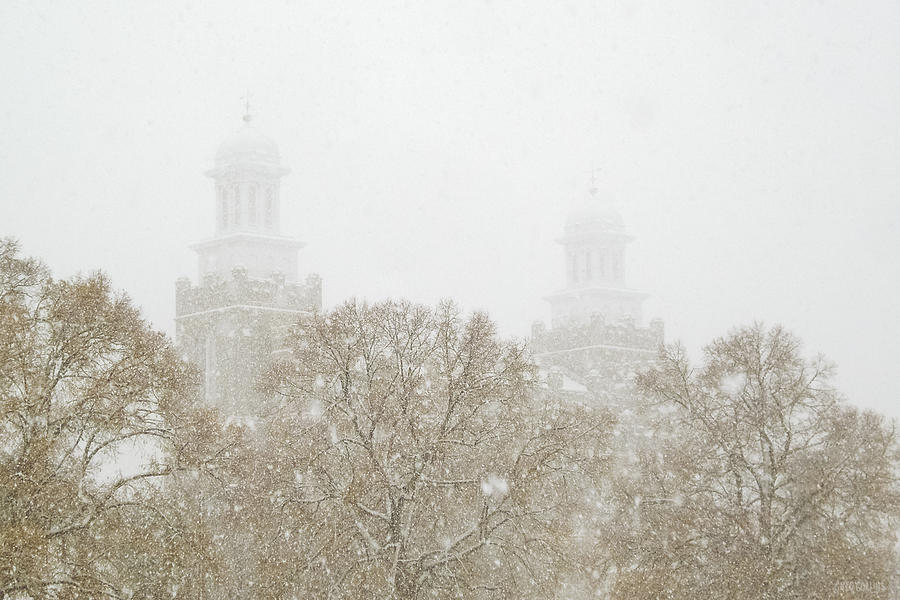Architecture Photograph - Logan Temple in Snow by Greg Collins