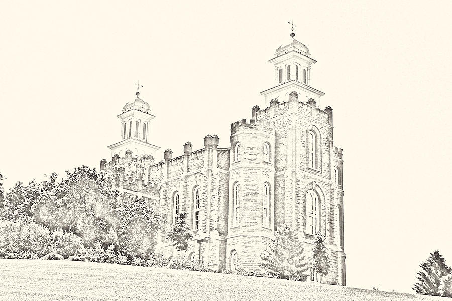 Logan Temple Sketch Photograph by Misty Alger