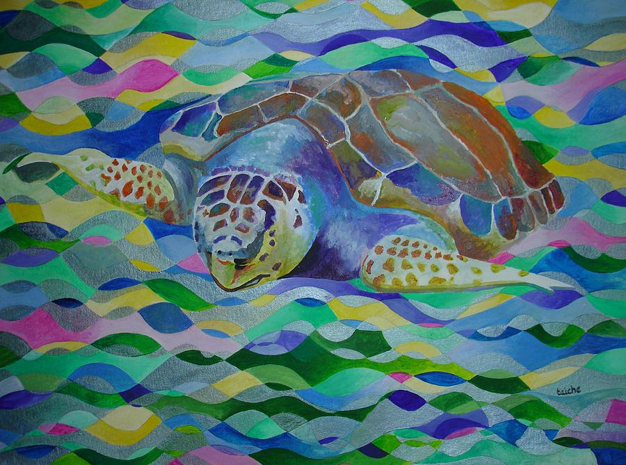 Turtle Painting - Loggerhead Turtle by Taiche Acrylic Art