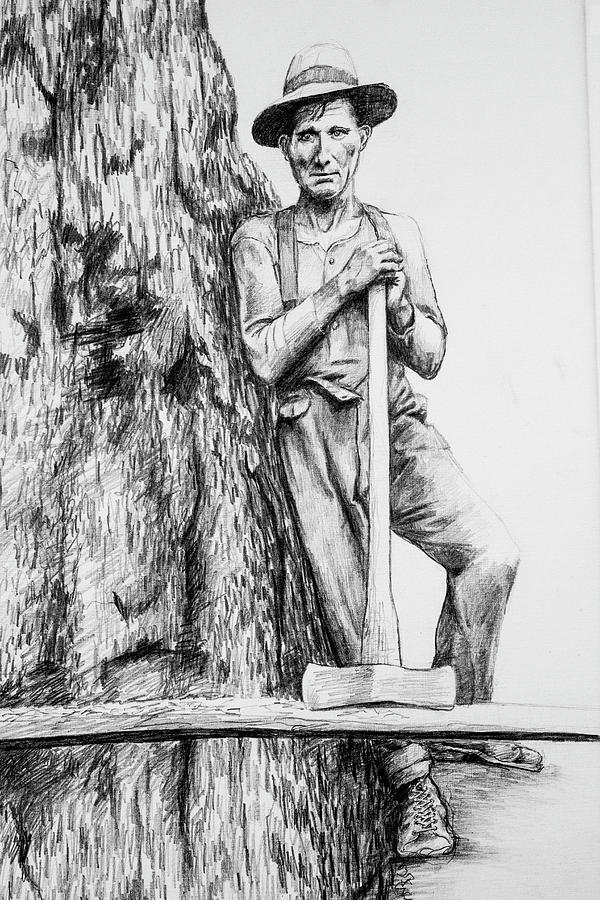 Loggers Detail 2 Drawing by James Deady Fine Art America