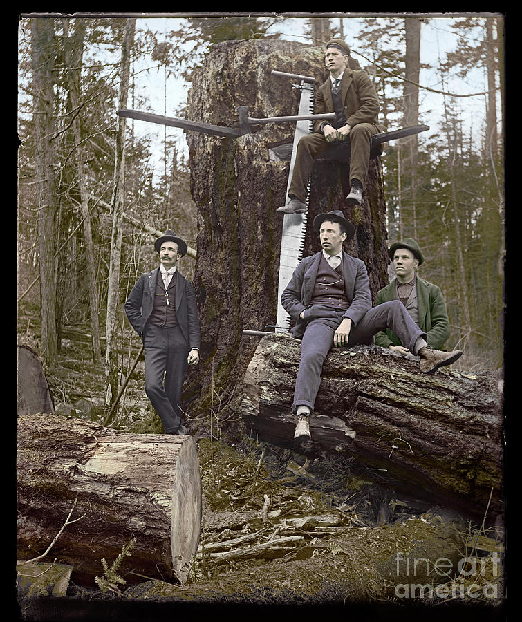 Loggers Sunday Best 1911 Photograph by Martin Konopacki Restoration