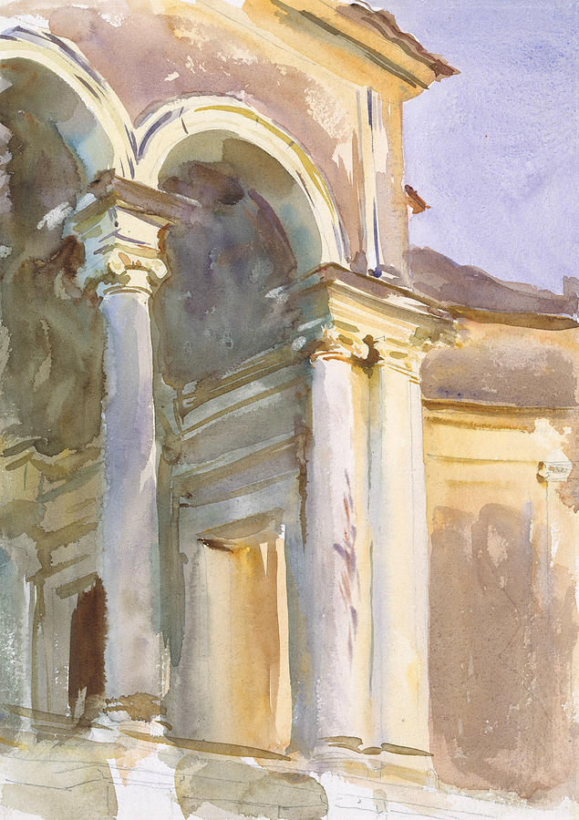 Loggia, Villa Giulia, Rome Drawing by John Singer Sargent