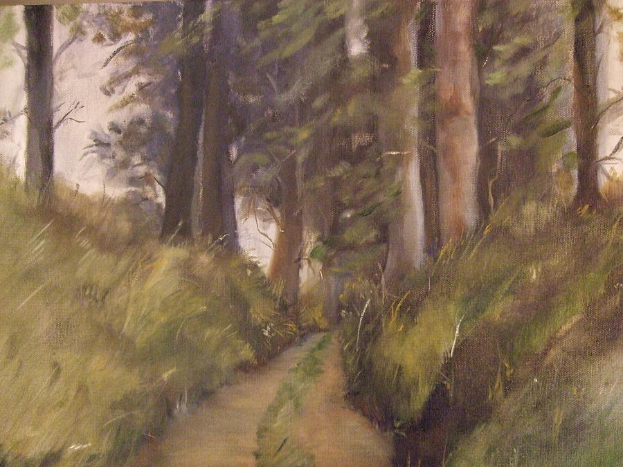 Logging road Painting by Janet Visser