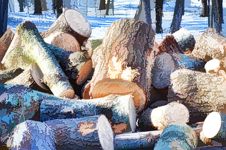 Logs 1 Painting by Jeelan Clark Fine Art America