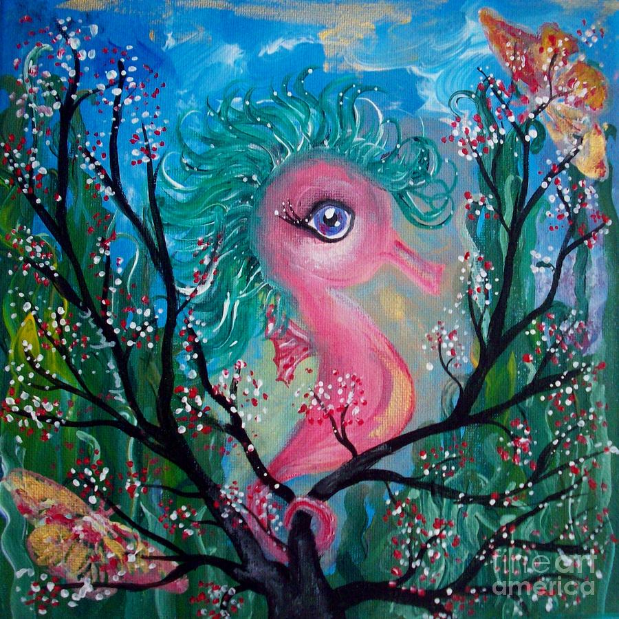 Seahorse Painting - Lola by Mrs Wilkes Art
