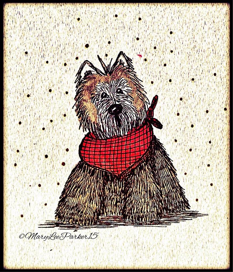 Lola The Dog Mixed Media by MaryLee Parker