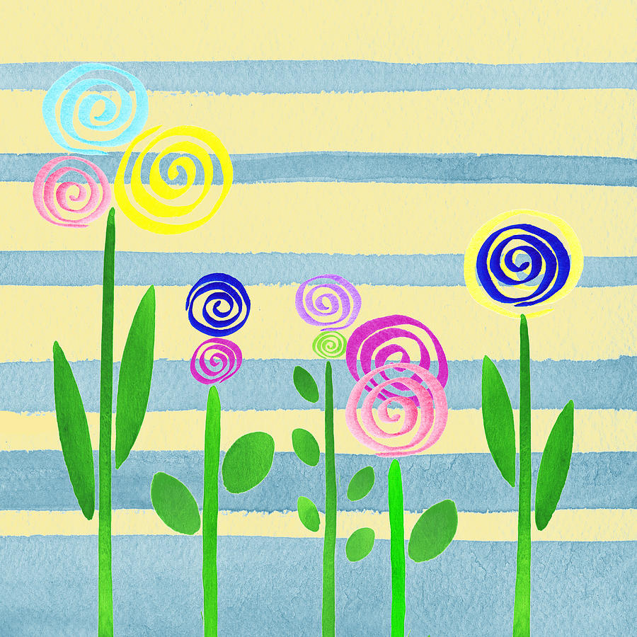 Lollipop Flower Bed Painting by Irina Sztukowski