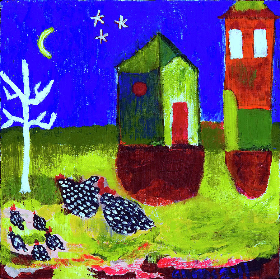 Lollipop Village Painting by Angela Annas