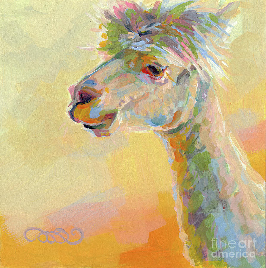 Llama Painting - Lolly Llama by Kimberly Santini
