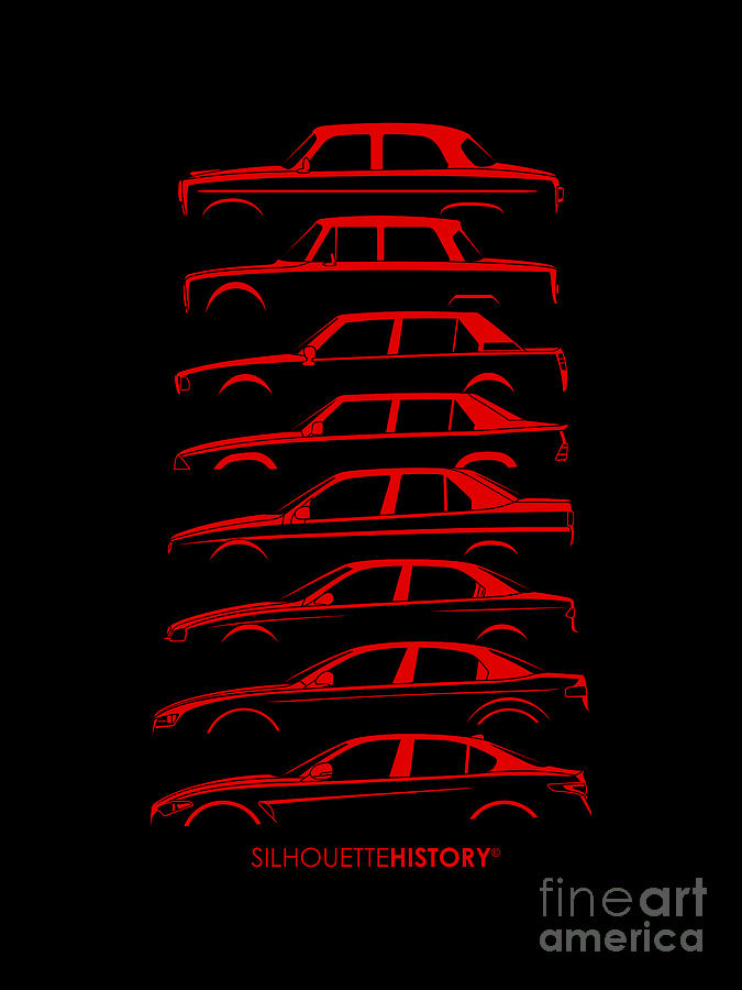 Car Digital Art - Lombard Sedan SilhouetteHistory by Gabor Vida