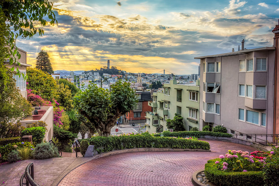 San Francisco Photograph - Lombard Street in San Francisco by James Udall