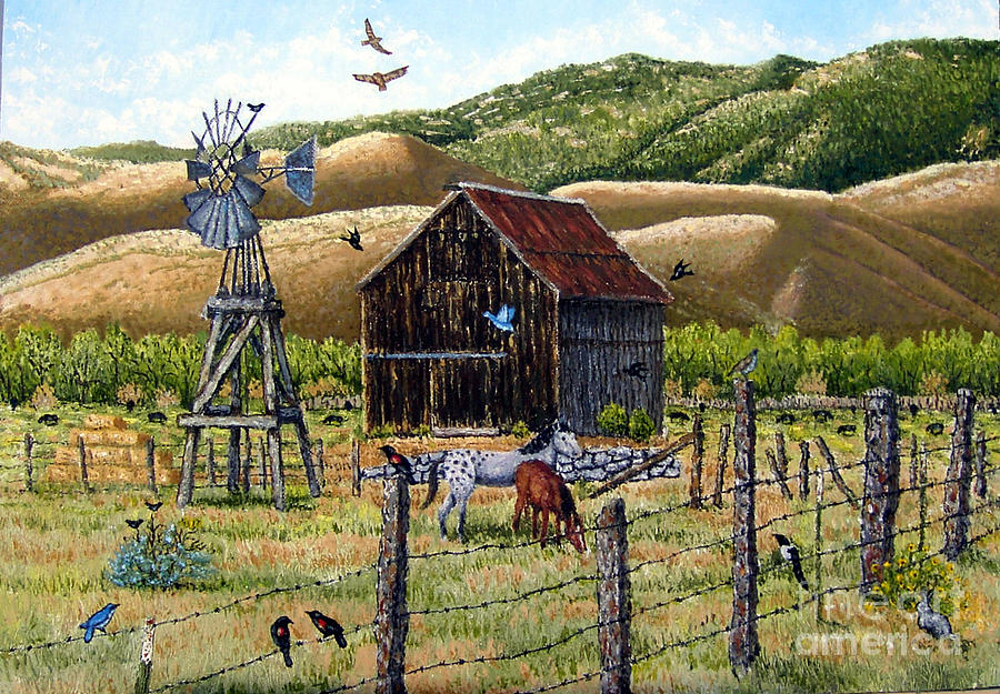 Wildlife Painting - Lompa Valley Ranch by Santiago Chavez