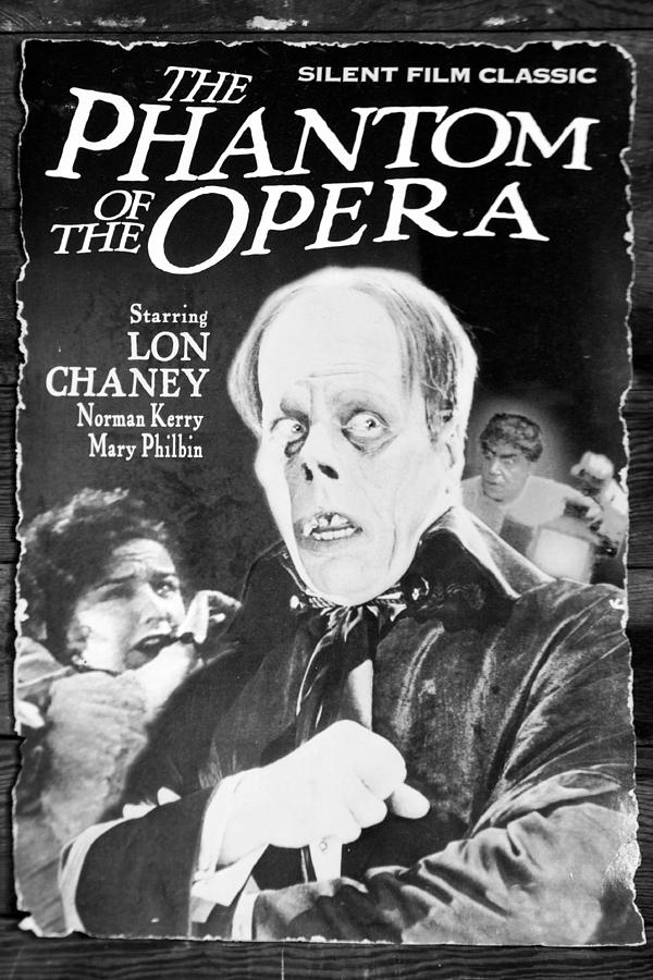 Lon Chaney The Phantom Of The Opera Silent Film Poster In The Old Opera House Bw Photograph