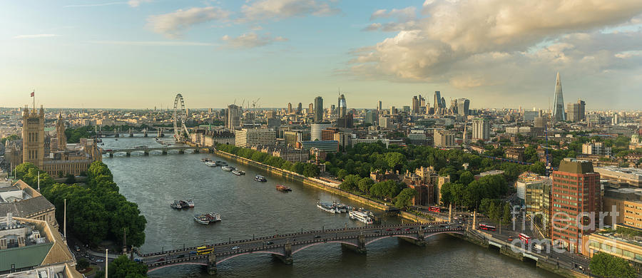 London Along the Thames Panorama Photograph by Mike Reid