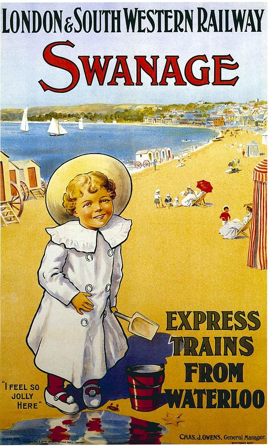 London and South Western Railway - Swanage, England - Retro travel Poster - Vintage Poster Mixed Media by Studio Grafiikka