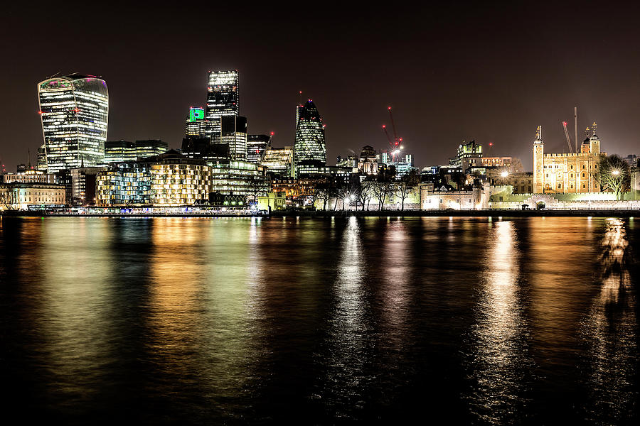 London at Night Photograph by Len Brook