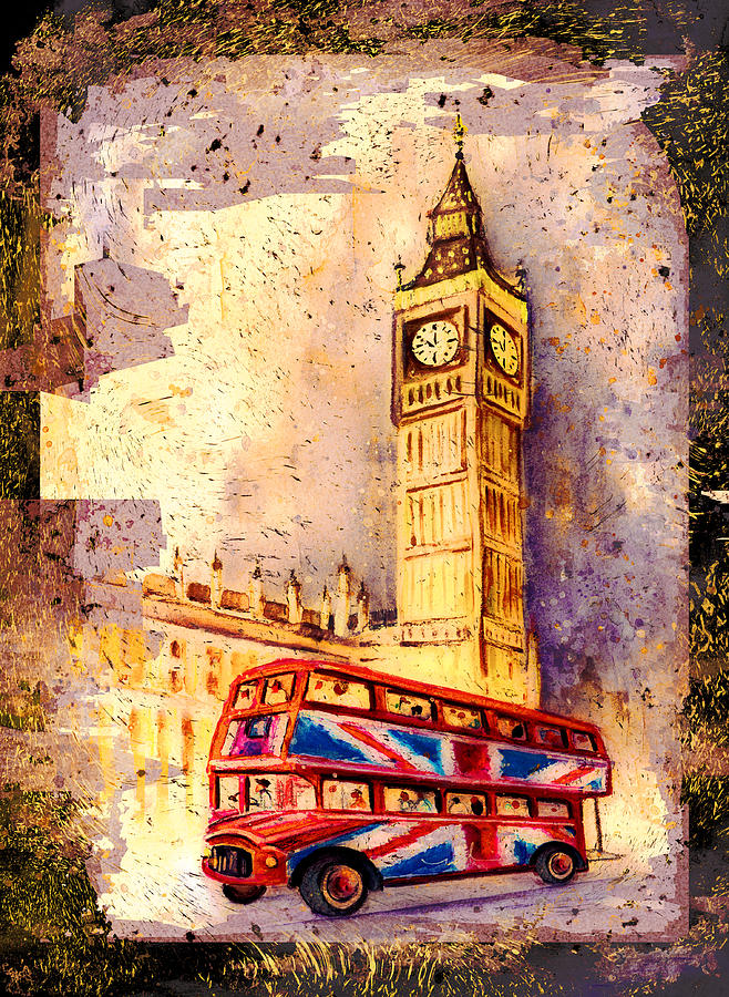 London Authentic Madness Painting by Miki De Goodaboom