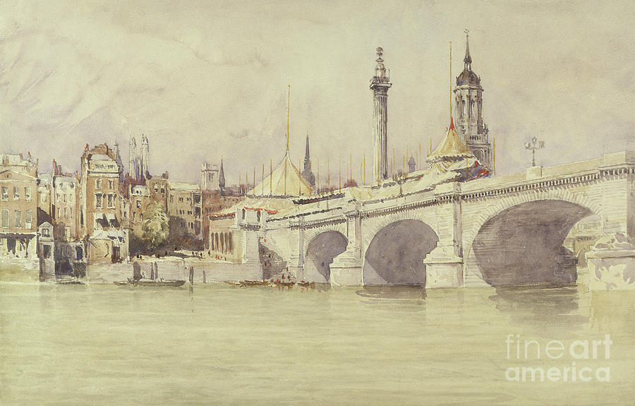 London Bridge, 1831 Painting by David Cox