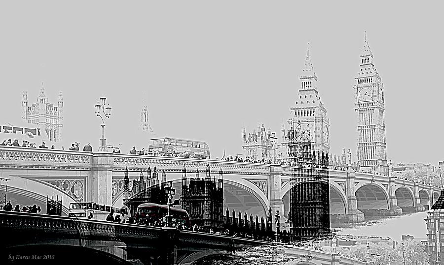 London Bridge and Big Ben Photograph by Karen McKenzie McAdoo