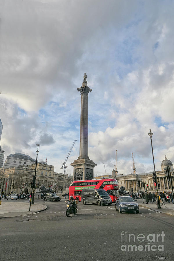 London bus and Lord Nelson Photograph by Patricia Hofmeester