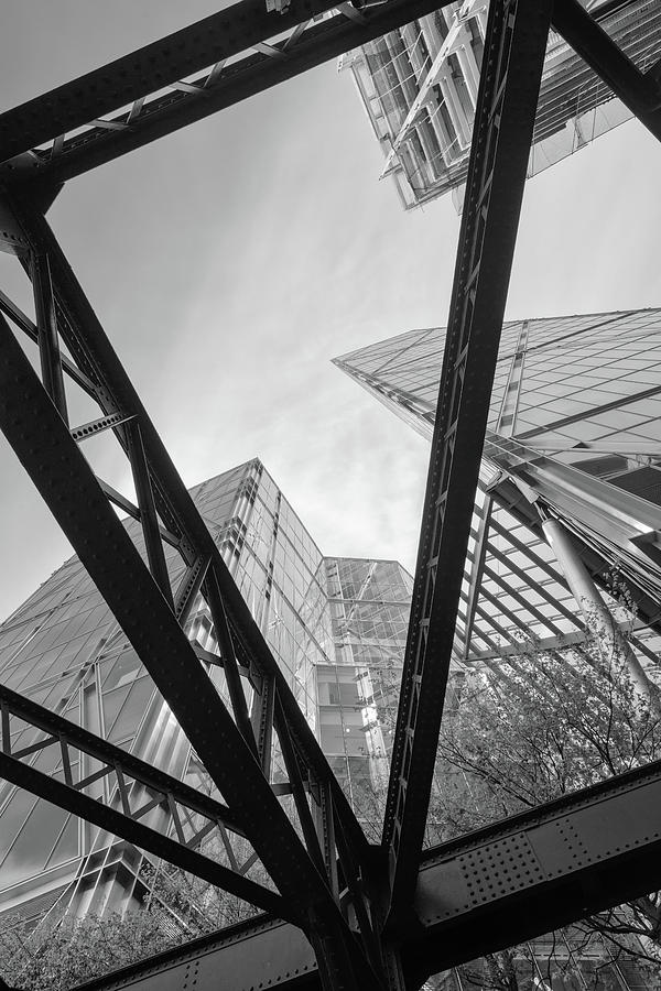London City Girders and Tall Finance Buildings Photograph by John Williams